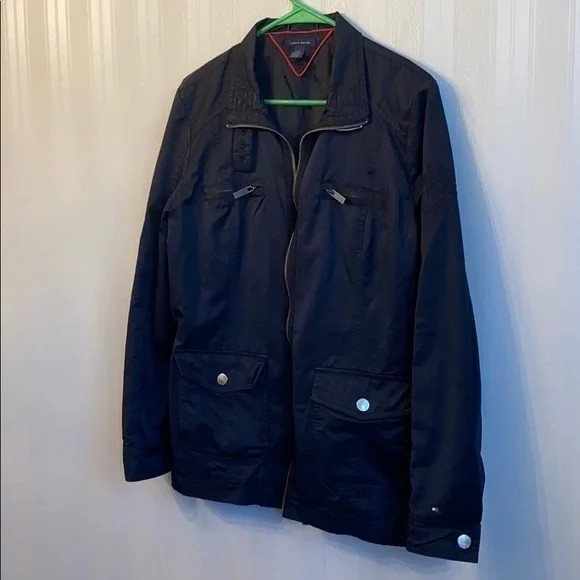 Tommy‎ Hilfiger black jacket front pockets size L - Picture 2 of 13